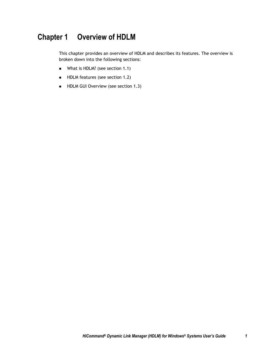 Chapter 1 overview of hdlm | HP Hitachi Dynamic Link Manager Software User Manual | Page 17 / 411