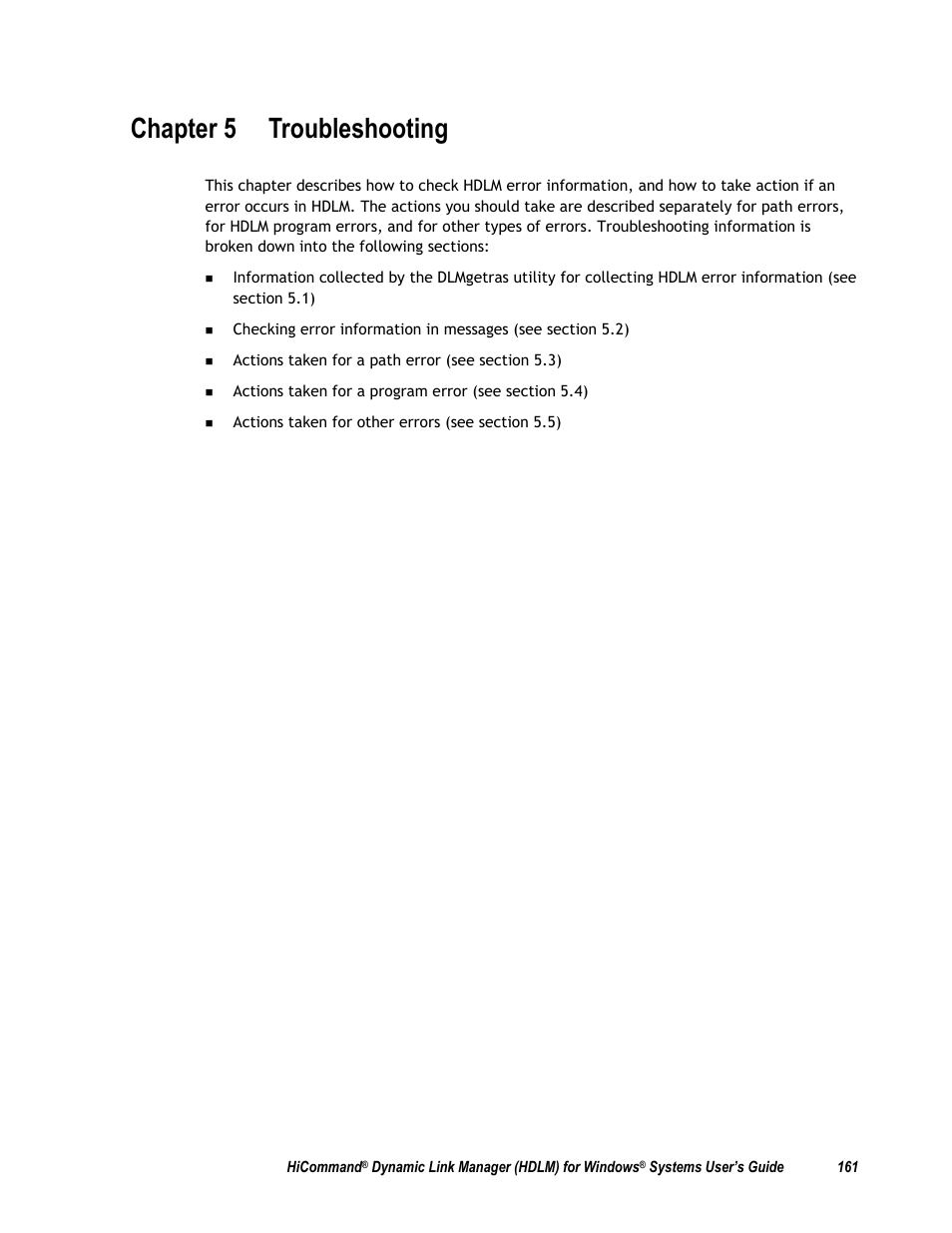 Chapter 5 troubleshooting | HP Hitachi Dynamic Link Manager Software User Manual | Page 177 / 411
