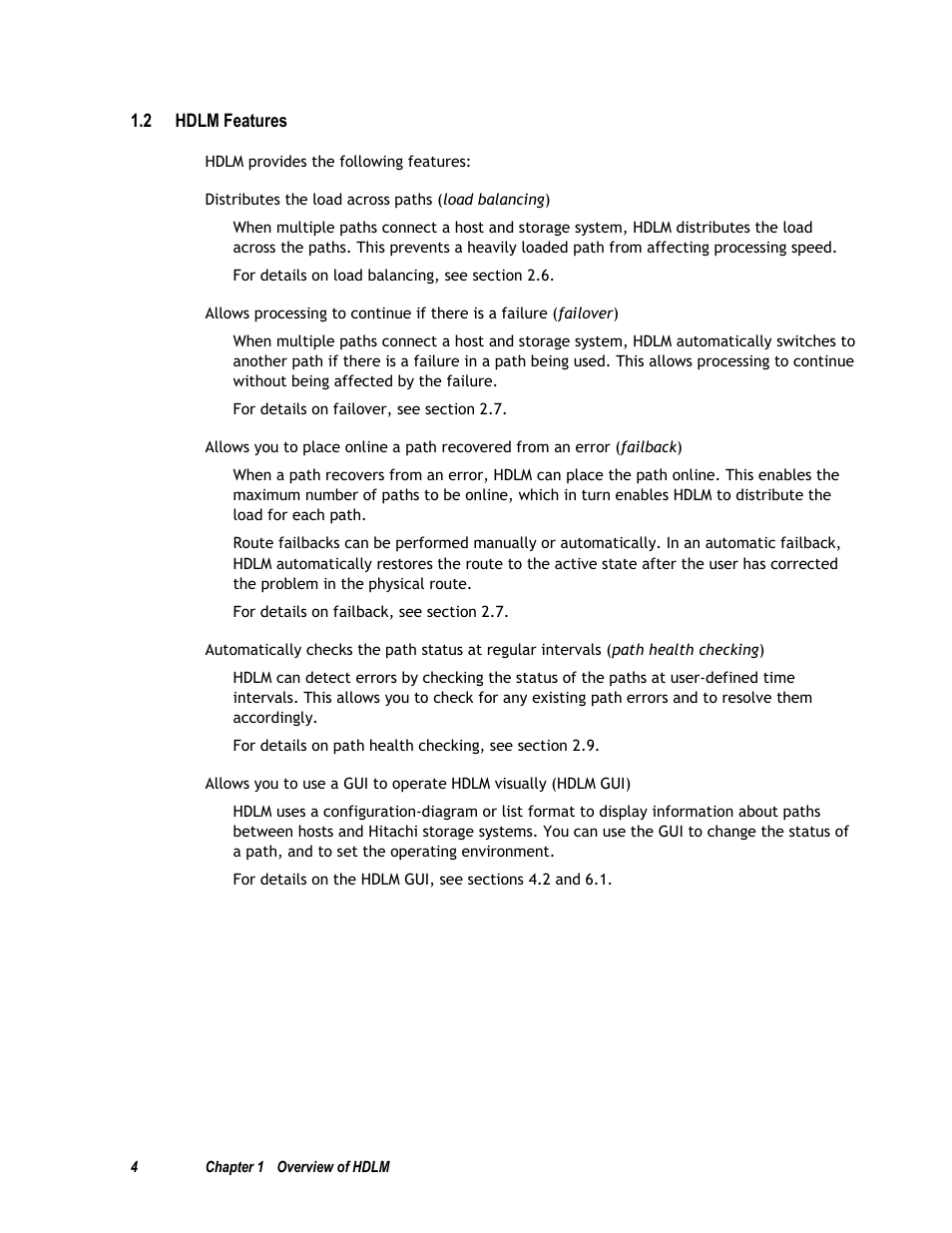 2 hdlm features | HP Hitachi Dynamic Link Manager Software User Manual | Page 20 / 411
