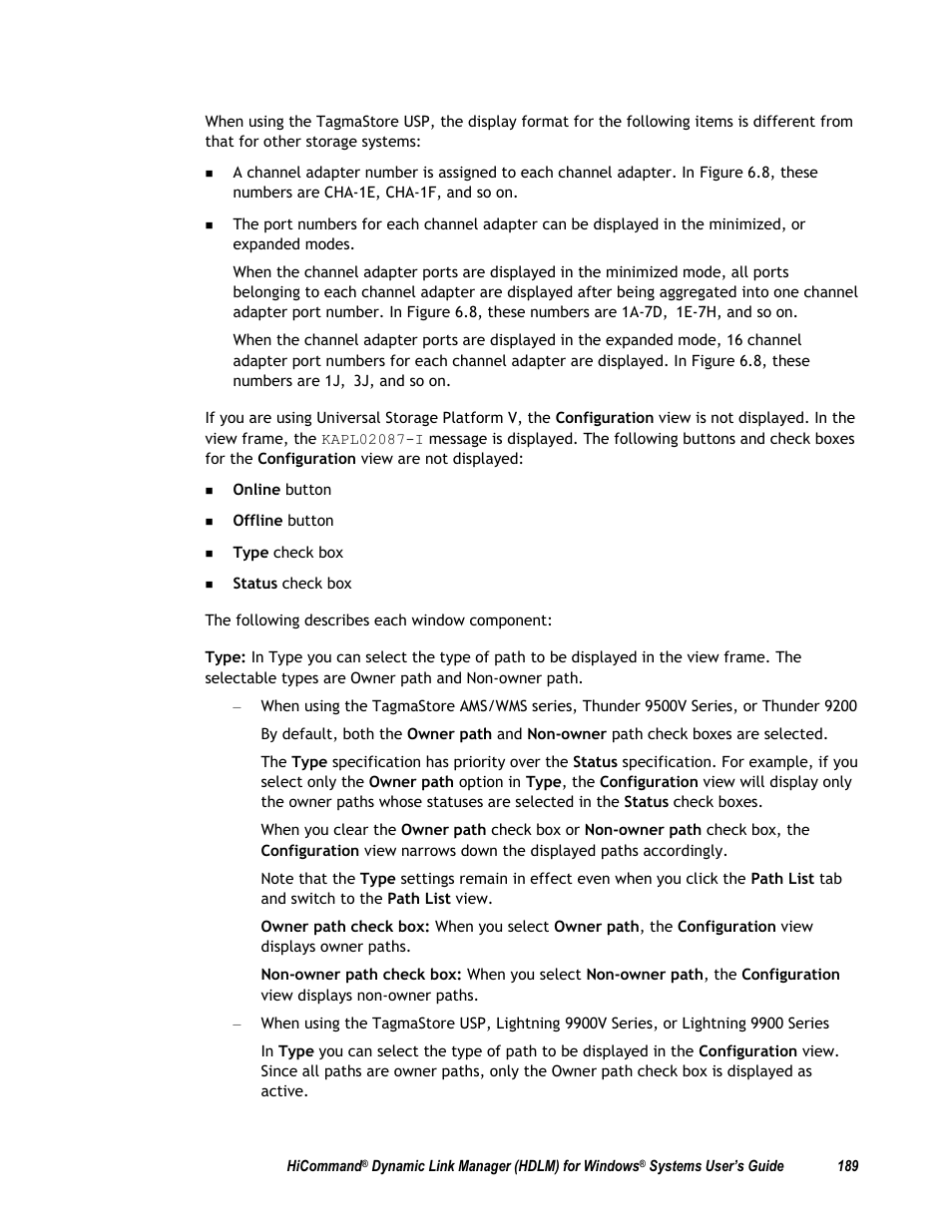 HP Hitachi Dynamic Link Manager Software User Manual | Page 205 / 411
