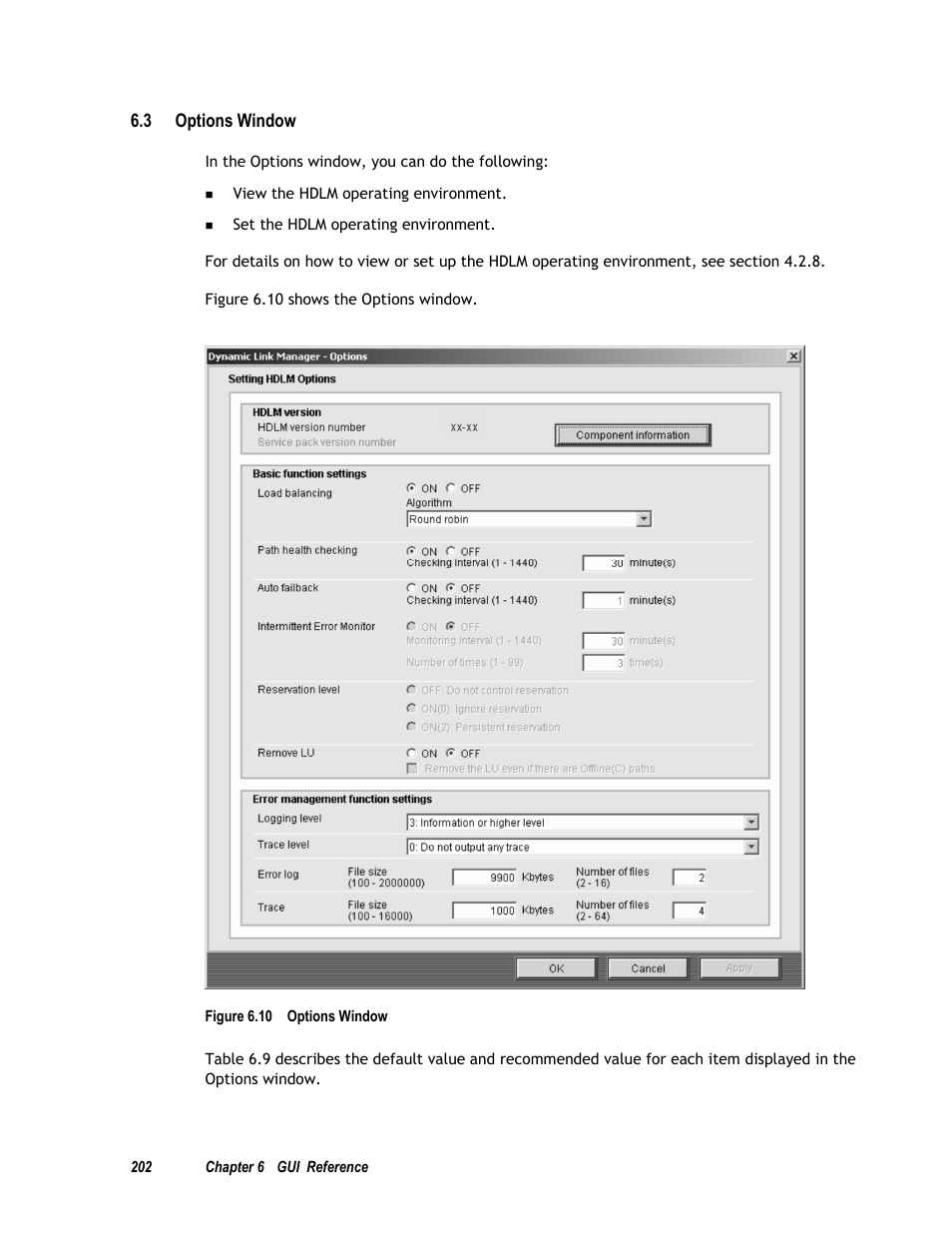 3 options window | HP Hitachi Dynamic Link Manager Software User Manual | Page 218 / 411