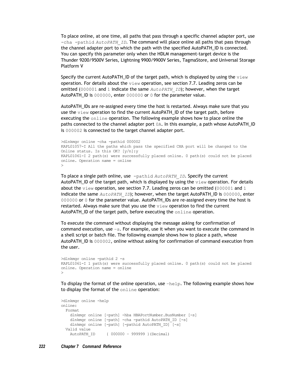 HP Hitachi Dynamic Link Manager Software User Manual | Page 238 / 411