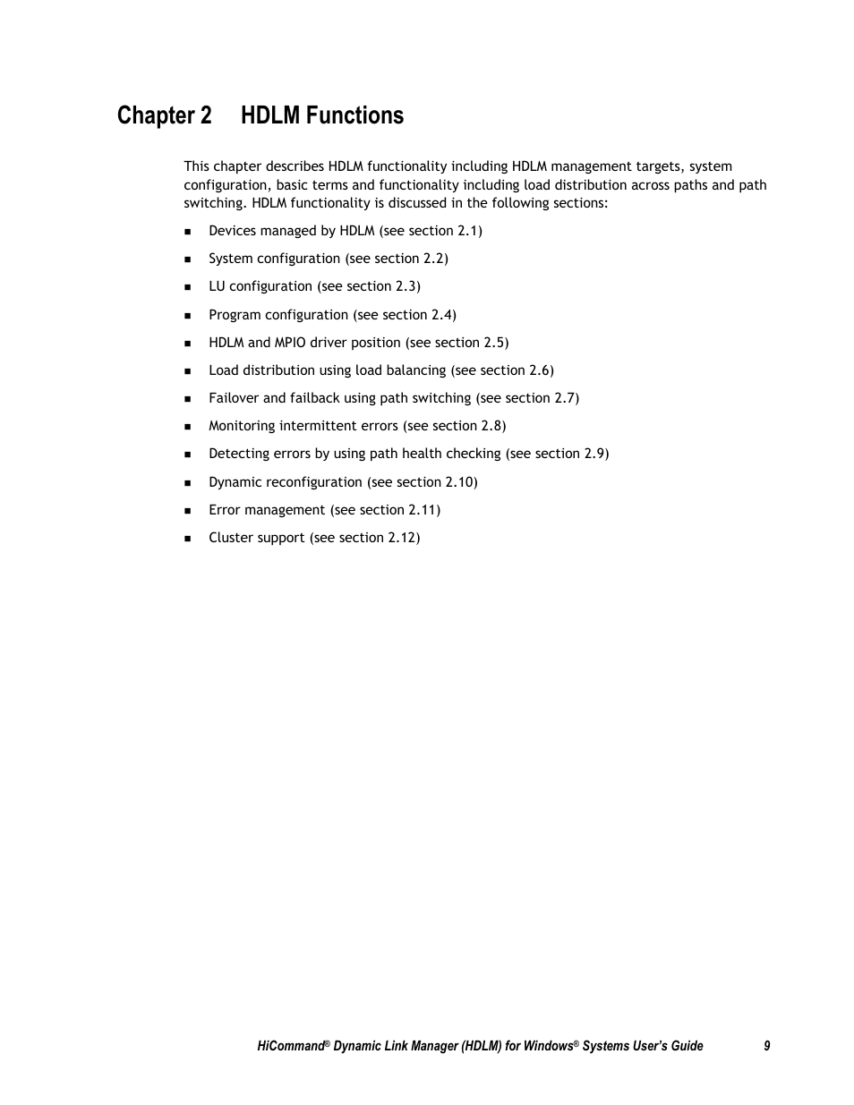 Chapter 2 hdlm functions | HP Hitachi Dynamic Link Manager Software User Manual | Page 25 / 411