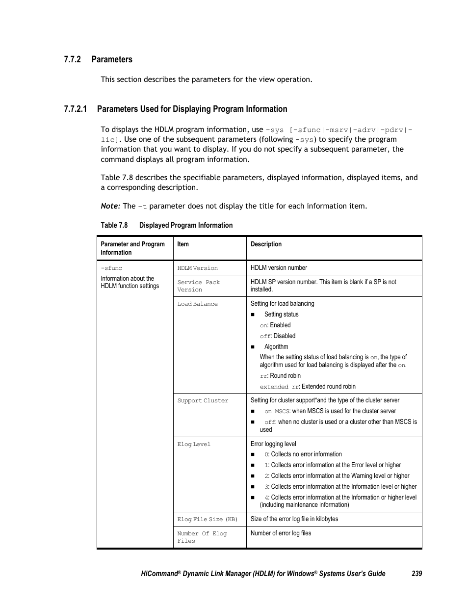 2 parameters | HP Hitachi Dynamic Link Manager Software User Manual | Page 255 / 411