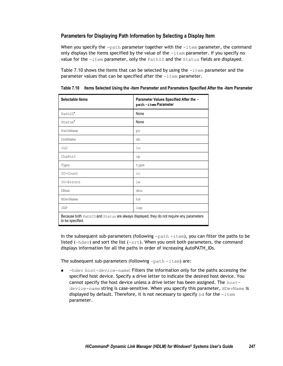 HP Hitachi Dynamic Link Manager Software User Manual | Page 263 / 411