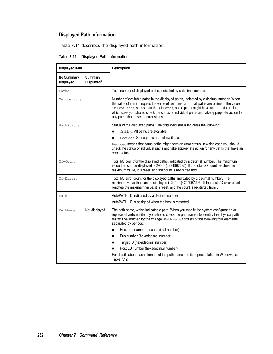 Displayed path information | HP Hitachi Dynamic Link Manager Software User Manual | Page 268 / 411