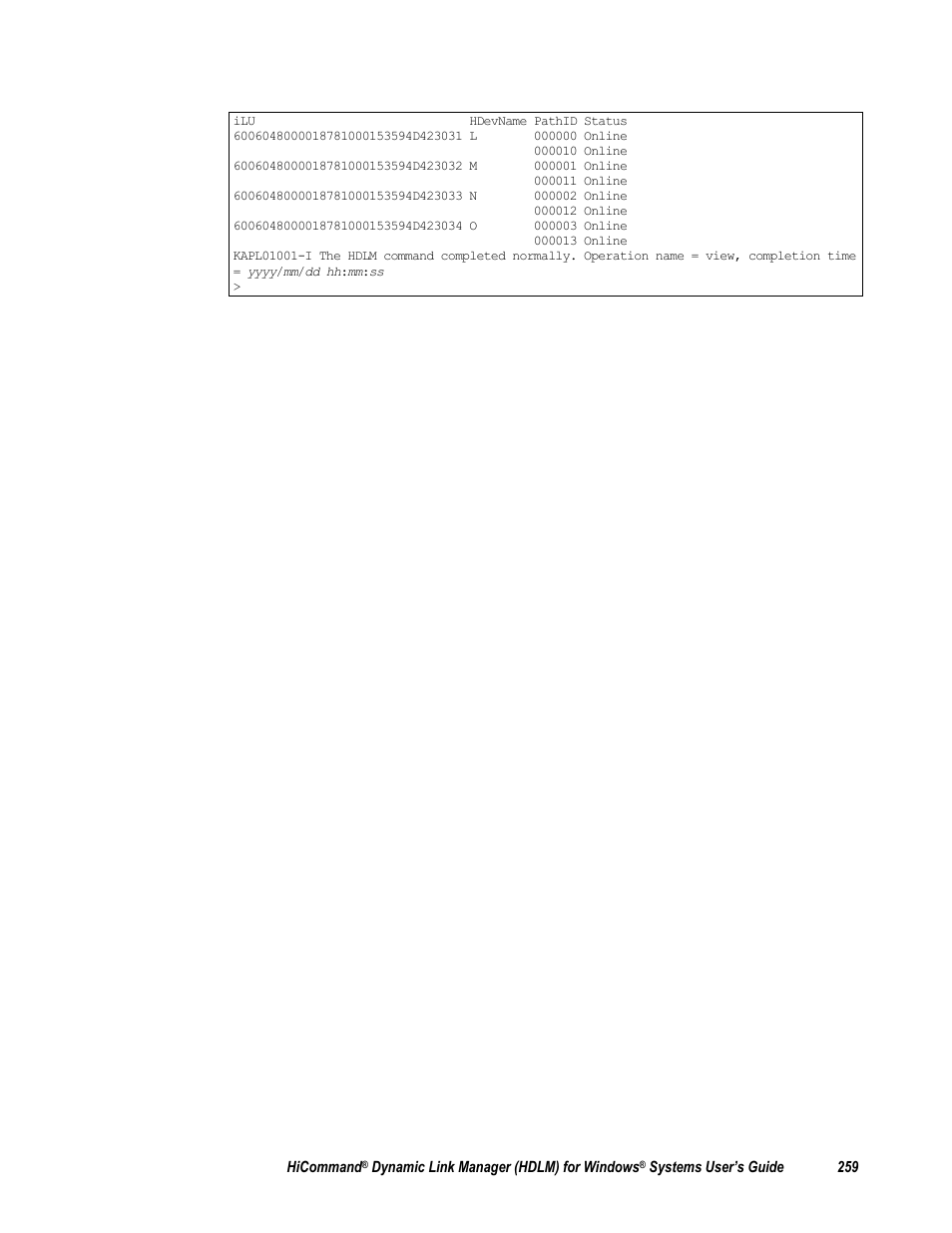 HP Hitachi Dynamic Link Manager Software User Manual | Page 275 / 411