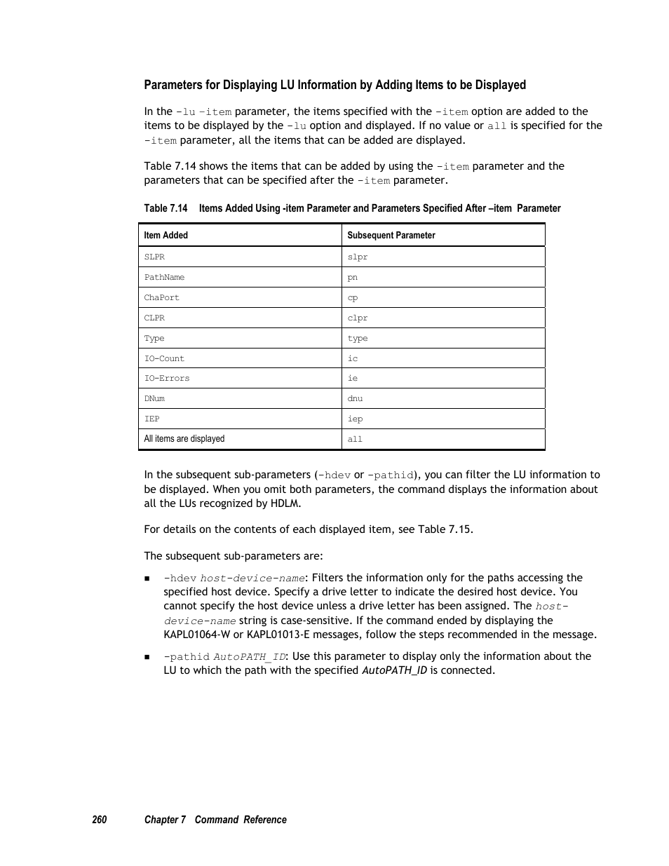 HP Hitachi Dynamic Link Manager Software User Manual | Page 276 / 411