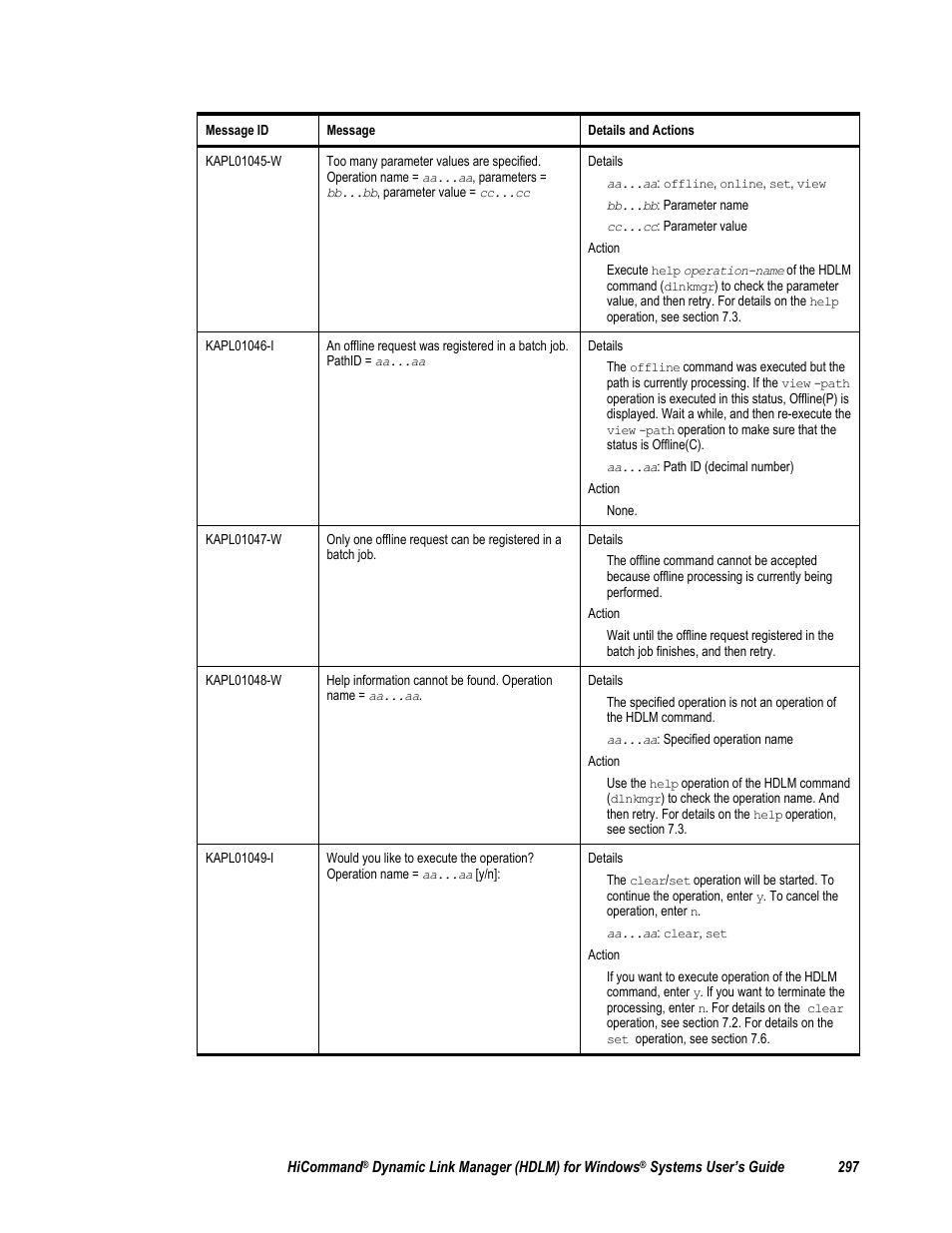 HP Hitachi Dynamic Link Manager Software User Manual | Page 313 / 411