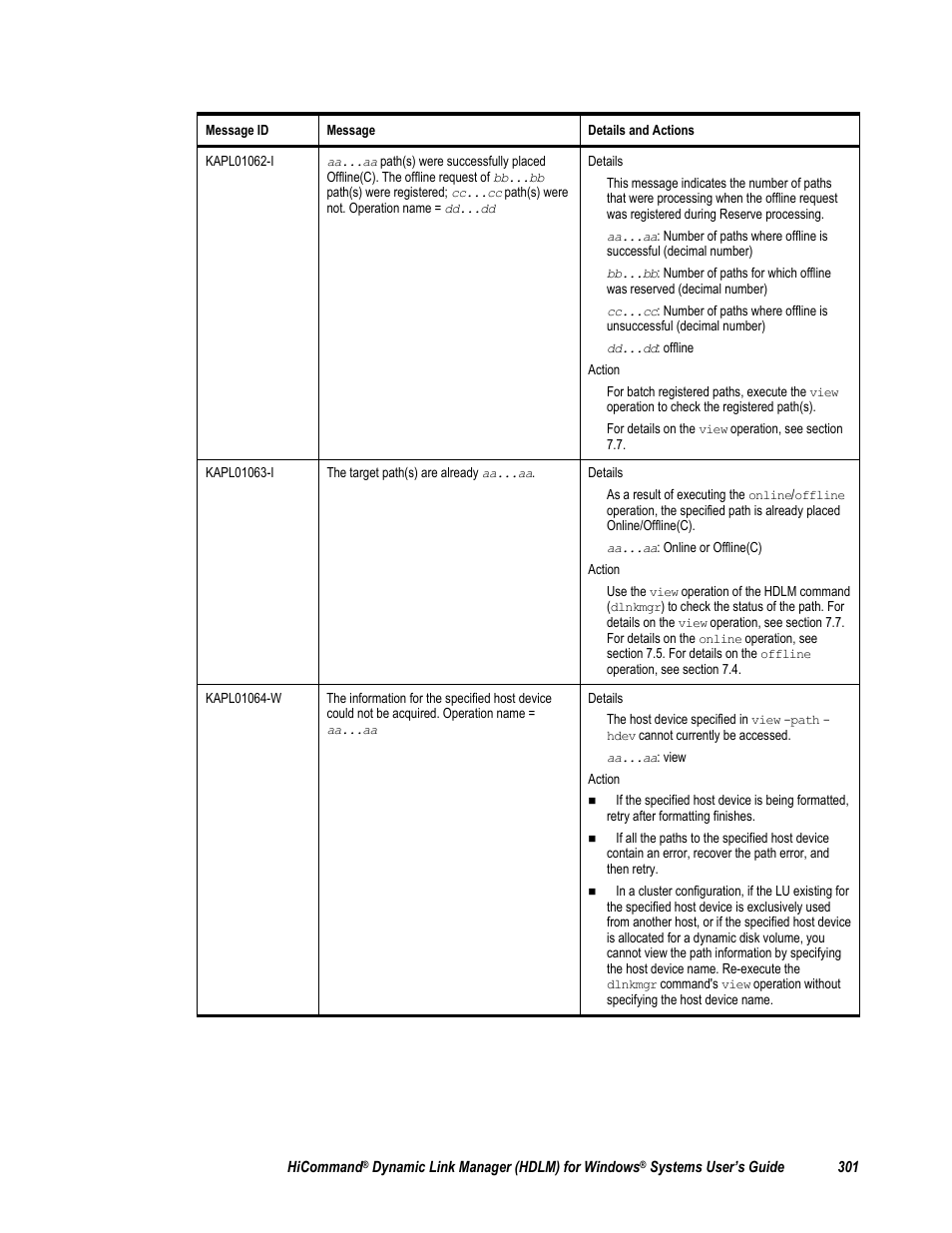 HP Hitachi Dynamic Link Manager Software User Manual | Page 317 / 411