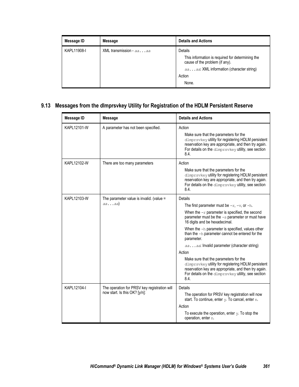 Ion 9.13) | HP Hitachi Dynamic Link Manager Software User Manual | Page 377 / 411