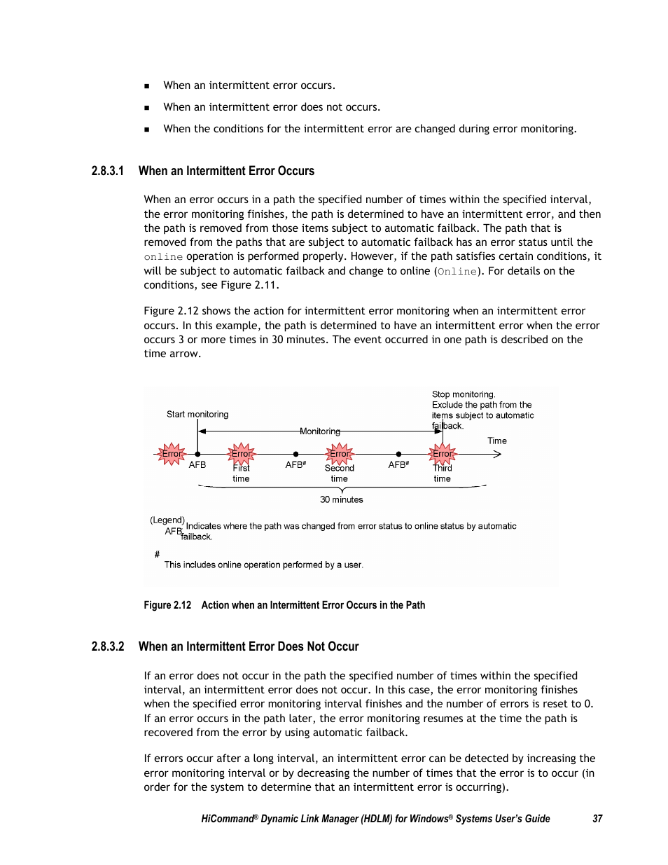 1 when an intermittent error occurs, 2 when an intermittent error does not occur | HP Hitachi Dynamic Link Manager Software User Manual | Page 53 / 411