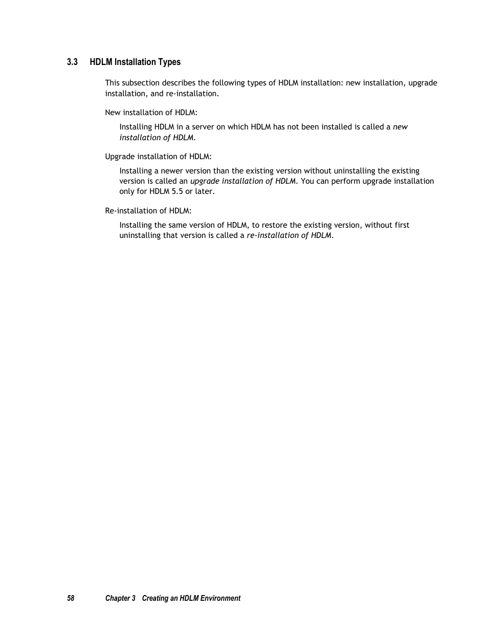 3 hdlm installation types | HP Hitachi Dynamic Link Manager Software User Manual | Page 74 / 411