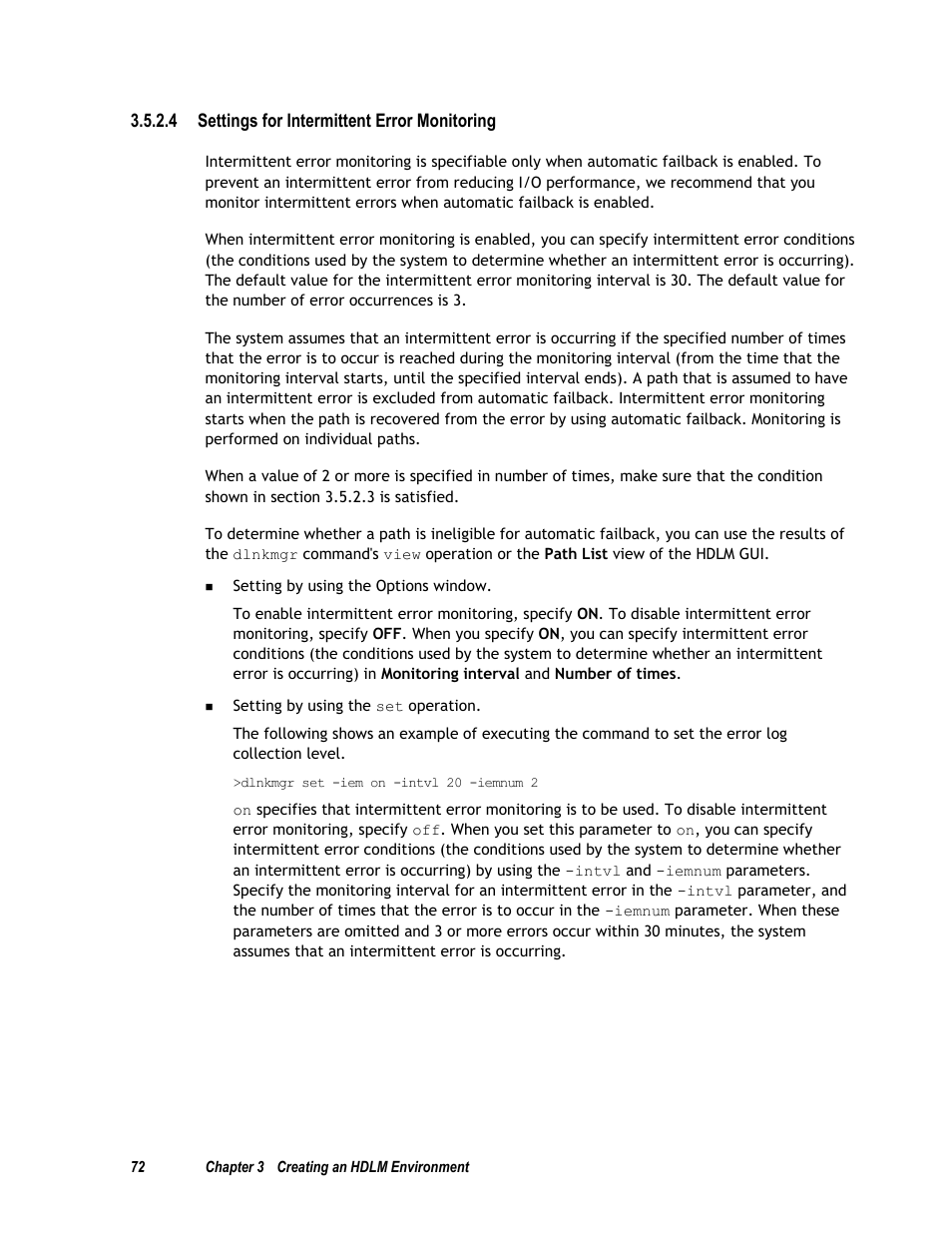 4 settings for intermittent error monitoring | HP Hitachi Dynamic Link Manager Software User Manual | Page 88 / 411