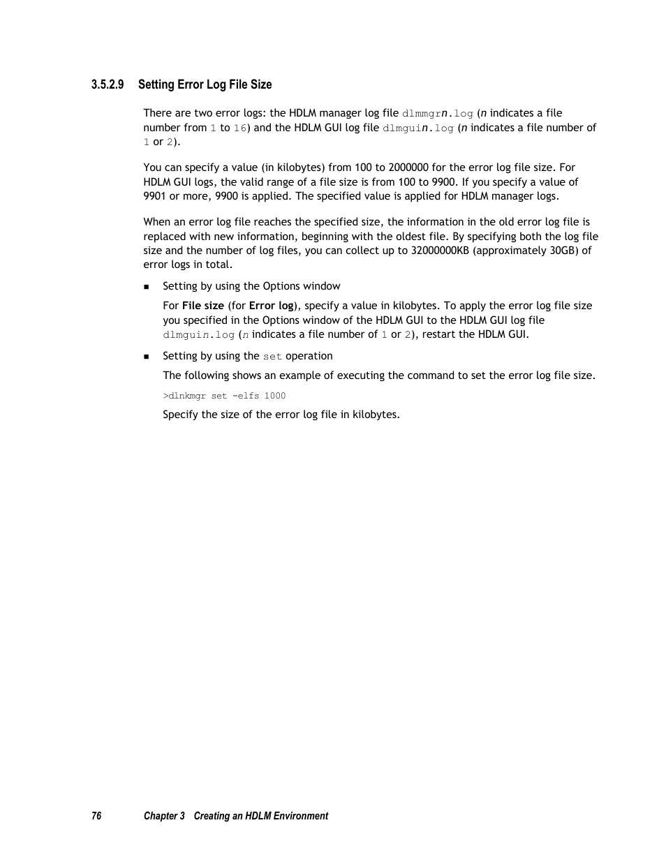 9 setting error log file size | HP Hitachi Dynamic Link Manager Software User Manual | Page 92 / 411