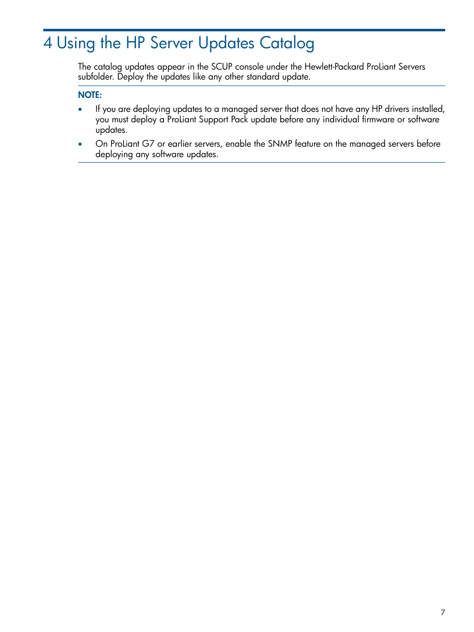 4 using the hp server updates catalog | HP OneView for Microsoft System Center User Manual | Page 7 / 13