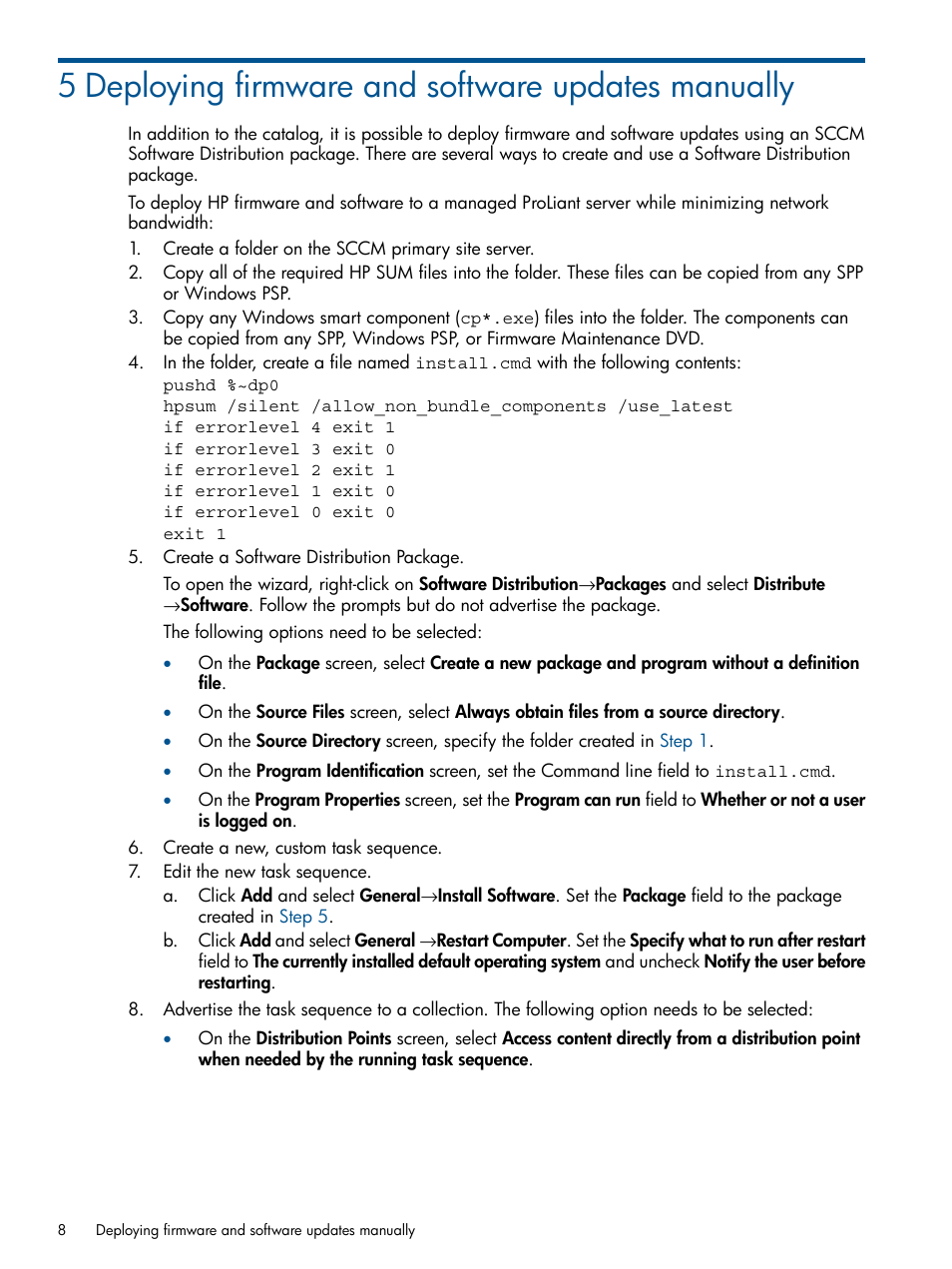 5 deploying firmware and software updates manually | HP OneView for Microsoft System Center User Manual | Page 8 / 13