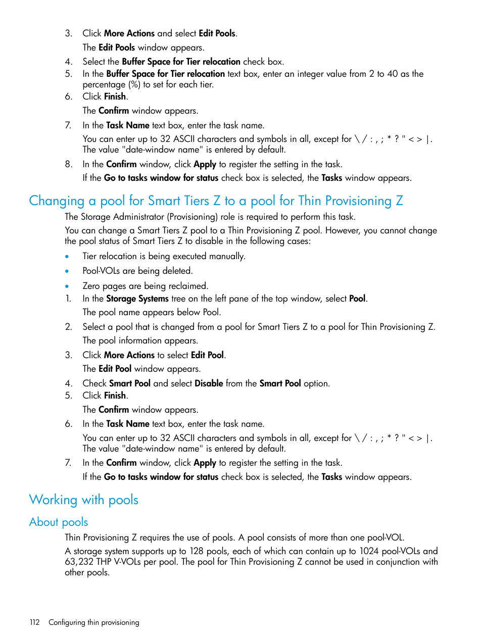 Working with pools, About pools | HP XP7 Storage User Manual | Page 112 / 338