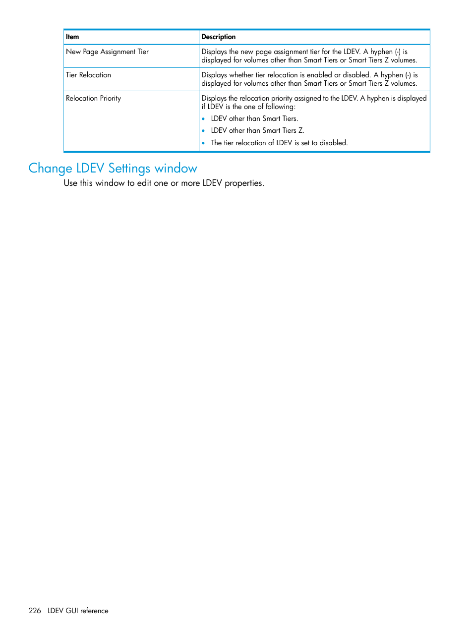 Change ldev settings window | HP XP7 Storage User Manual | Page 226 / 338