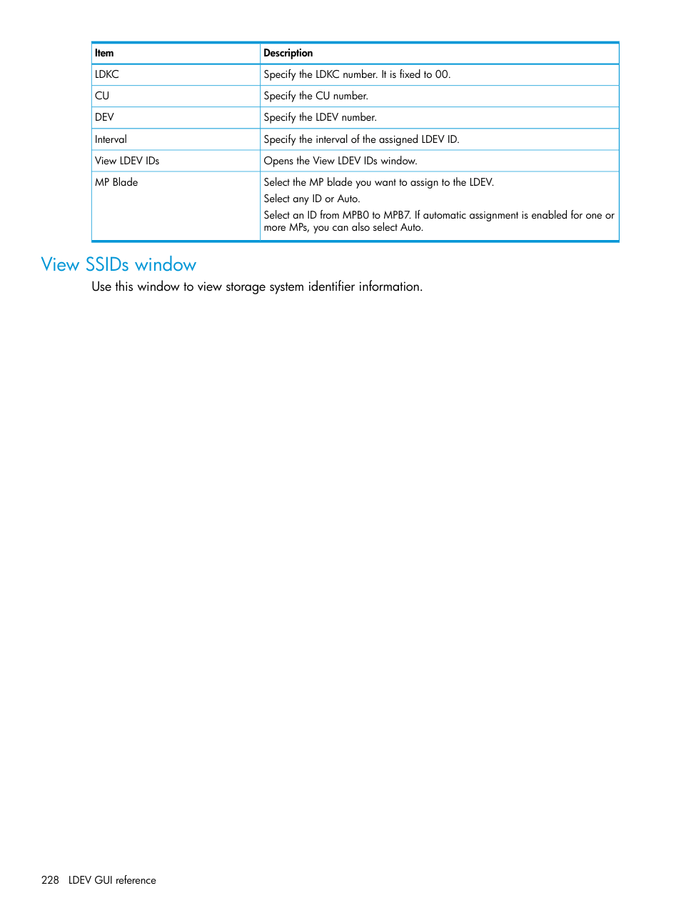 View ssids window | HP XP7 Storage User Manual | Page 228 / 338