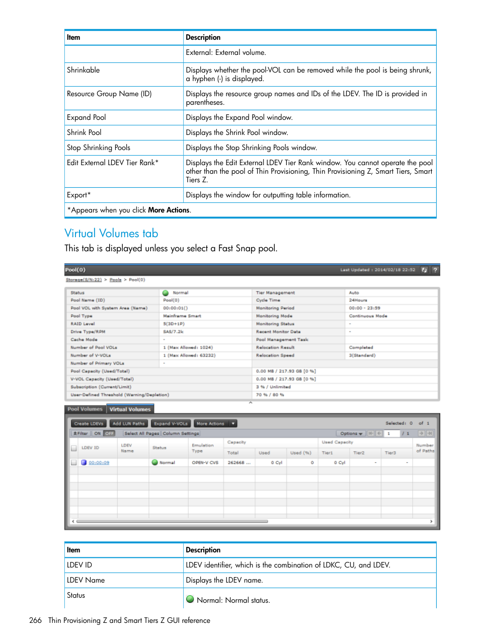 Virtual volumes tab | HP XP7 Storage User Manual | Page 266 / 338