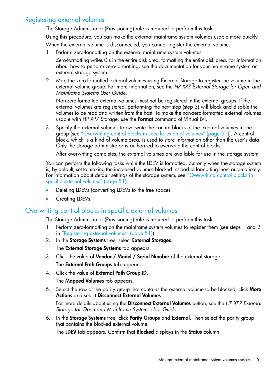 Registering external volumes | HP XP7 Storage User Manual | Page 51 / 338