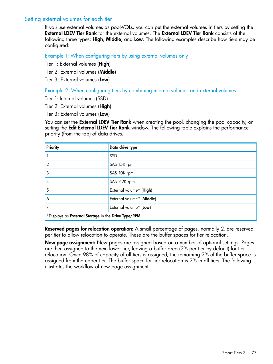 Setting external volumes for each tier | HP XP7 Storage User Manual | Page 77 / 338