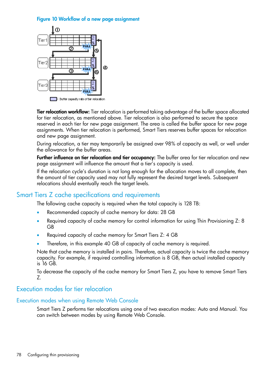Execution modes for tier relocation, Execution modes when using remote web console | HP XP7 Storage User Manual | Page 78 / 338