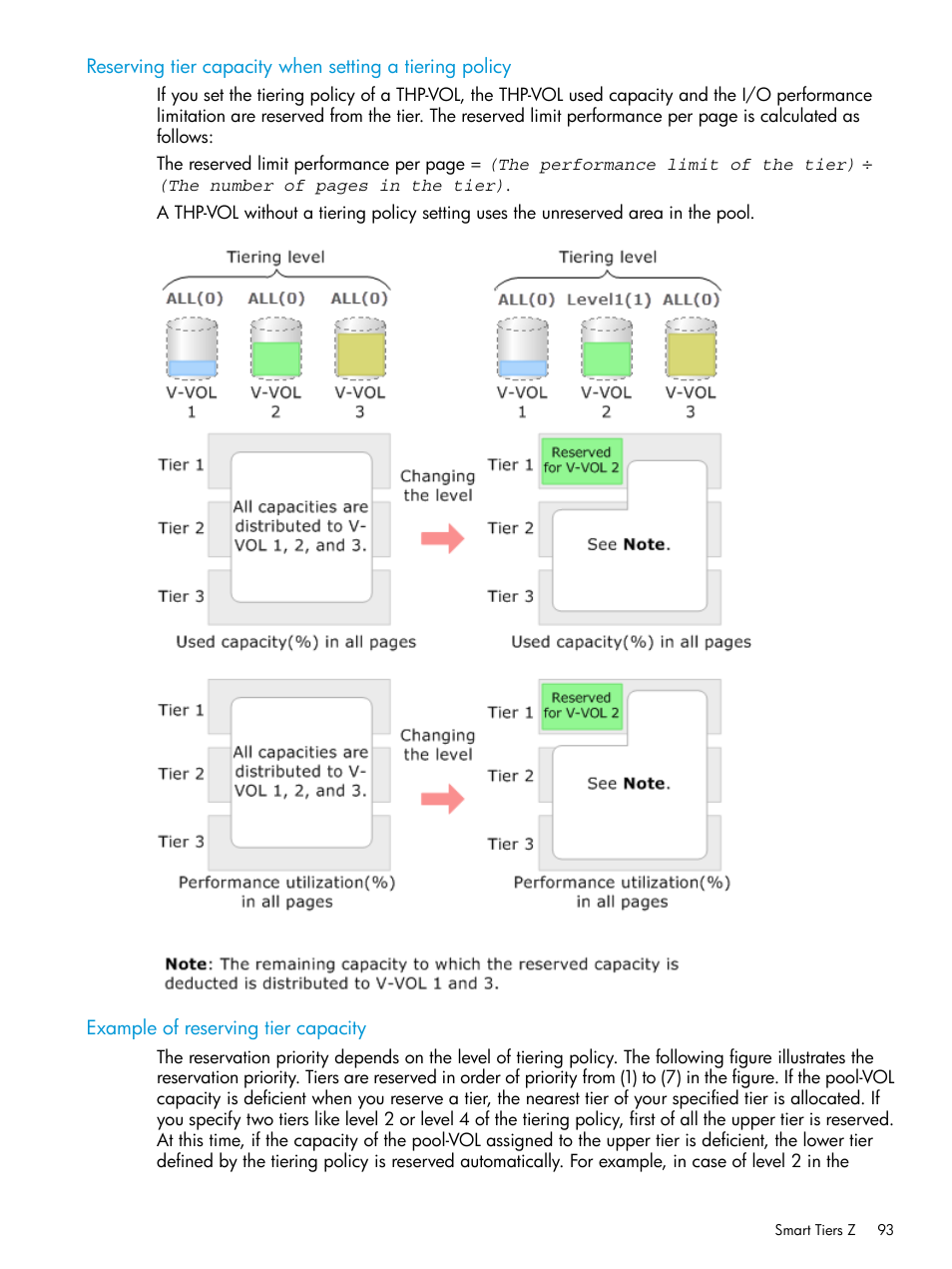 Example of reserving tier capacity | HP XP7 Storage User Manual | Page 93 / 338
