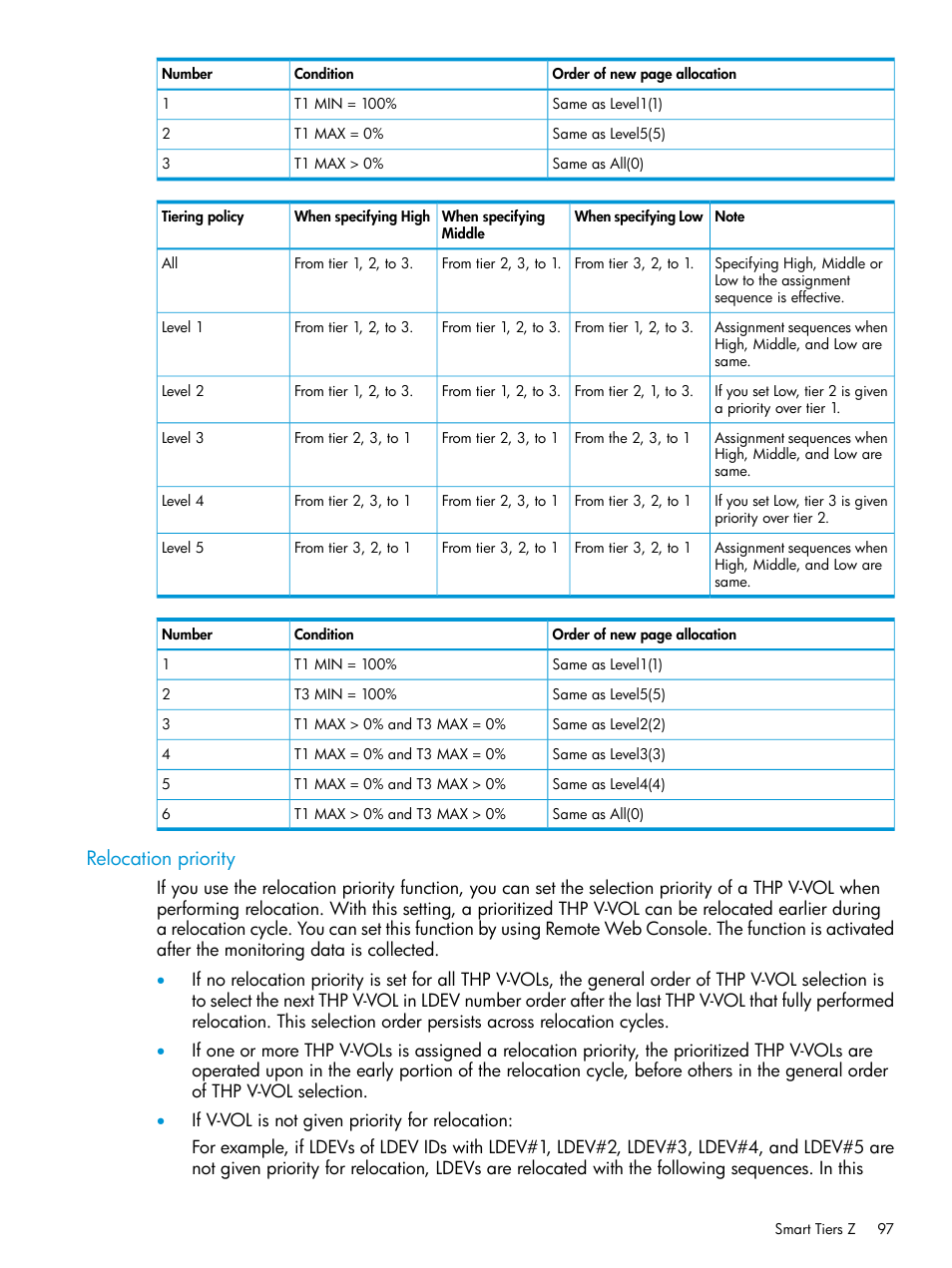 Relocation priority | HP XP7 Storage User Manual | Page 97 / 338