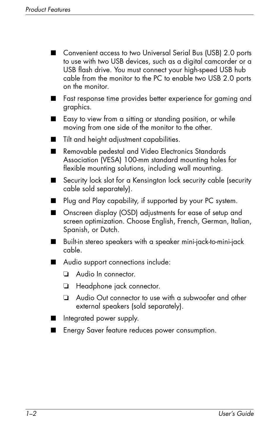 HP f2105 21 inch LCD Monitor User Manual | Page 10 / 74