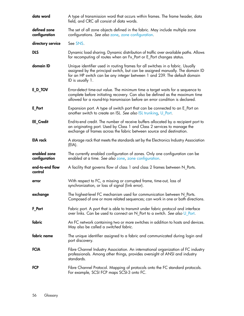 HP Brocade 8Gb SAN Switch for HP BladeSystem c-Class User Manual | Page 56 / 64