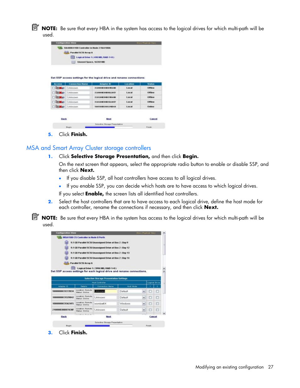 Msa and smart array cluster storage controllers | HP StorageWorks 1500cs Modular Smart Array User Manual | Page 27 / 71