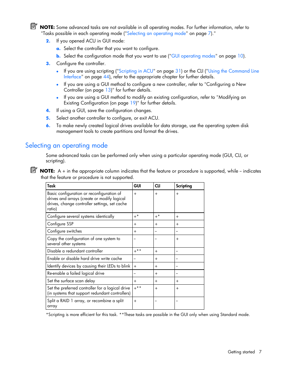 Selecting an operating mode | HP StorageWorks 1500cs Modular Smart Array User Manual | Page 7 / 71