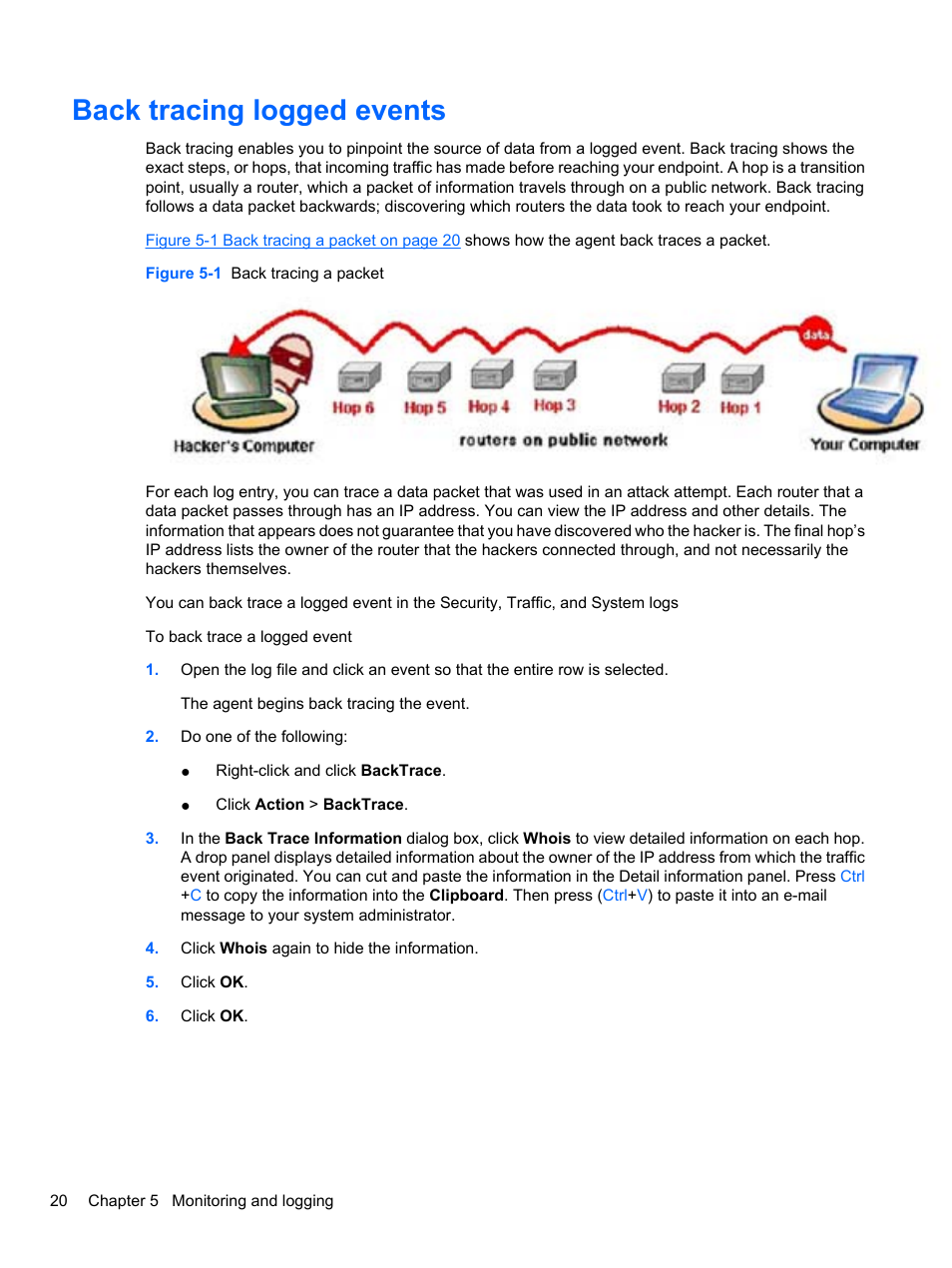 Back tracing logged events | HP t5740 Thin Client User Manual | Page 26 / 33