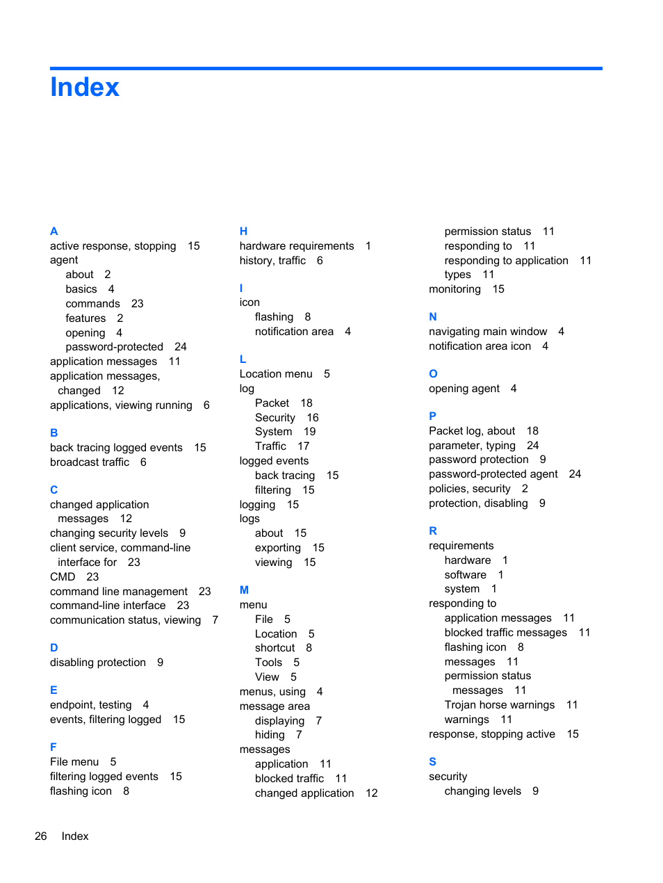 Index | HP t5740 Thin Client User Manual | Page 32 / 33