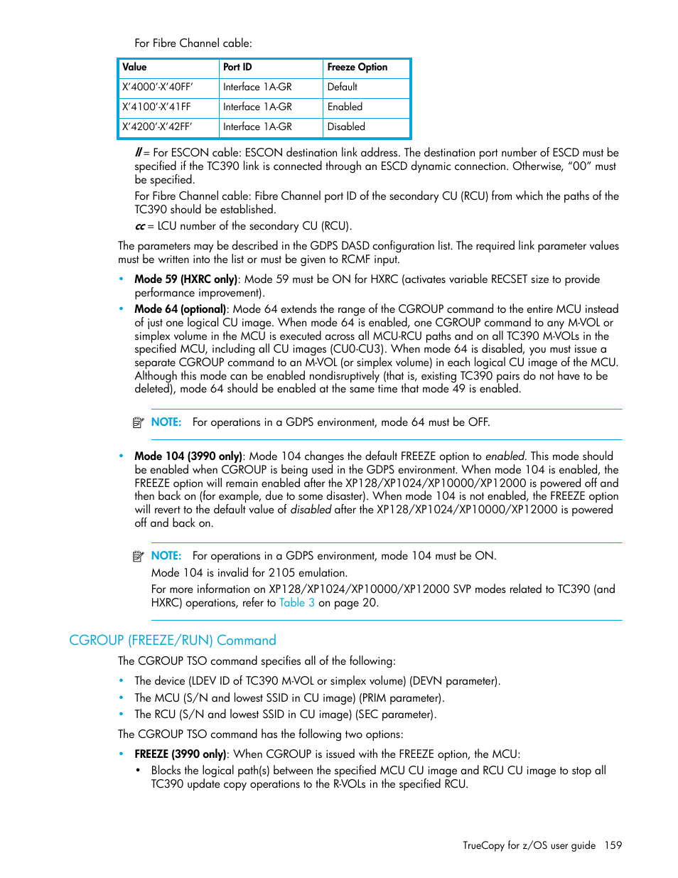 Cgroup (freeze/run) command | HP StorageWorks XP Remote Web Console Software User Manual | Page 159 / 208