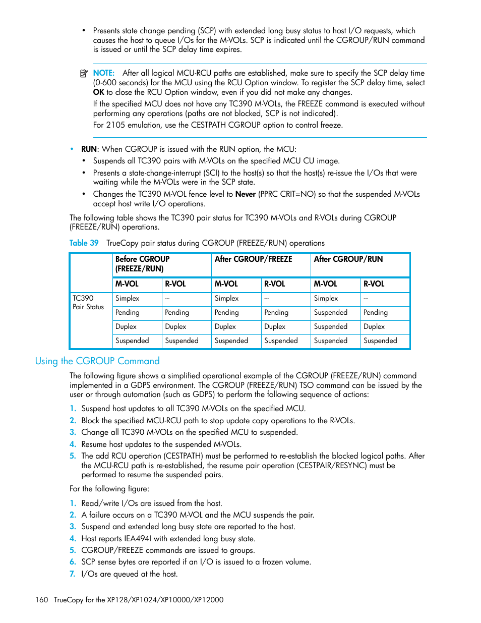 Using the cgroup command | HP StorageWorks XP Remote Web Console Software User Manual | Page 160 / 208