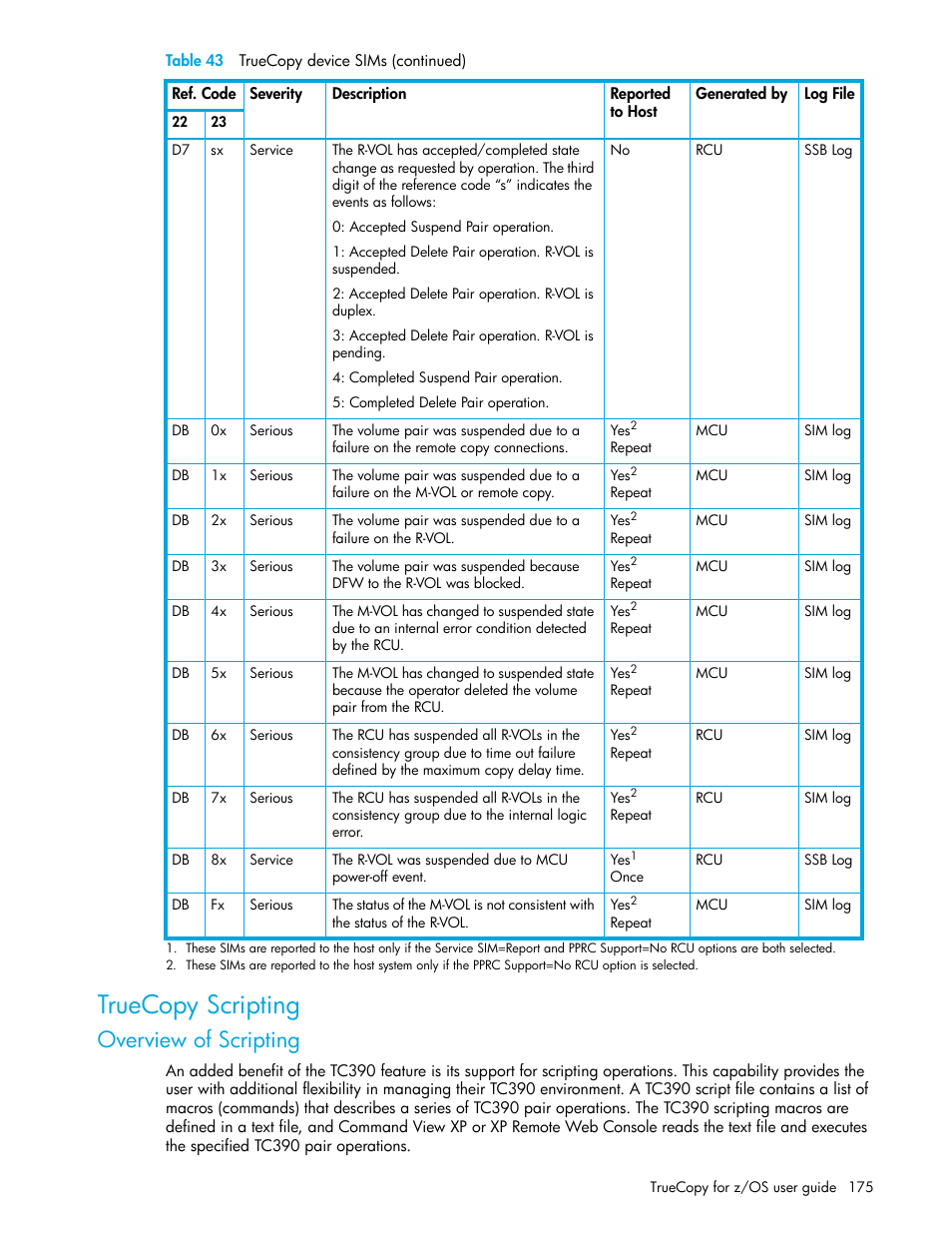 Truecopy scripting, Overview of scripting | HP StorageWorks XP Remote Web Console Software User Manual | Page 175 / 208