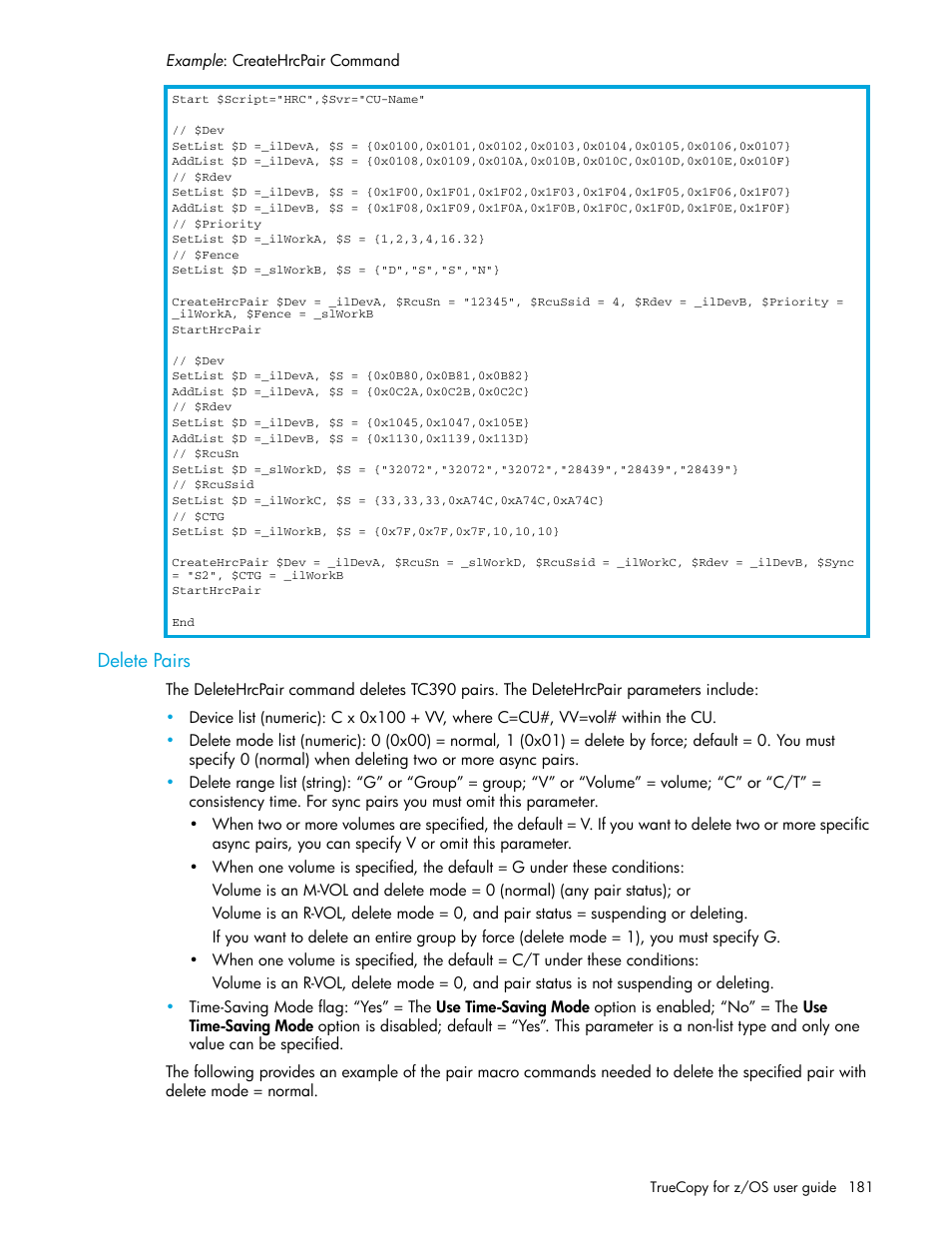 Delete pairs | HP StorageWorks XP Remote Web Console Software User Manual | Page 181 / 208
