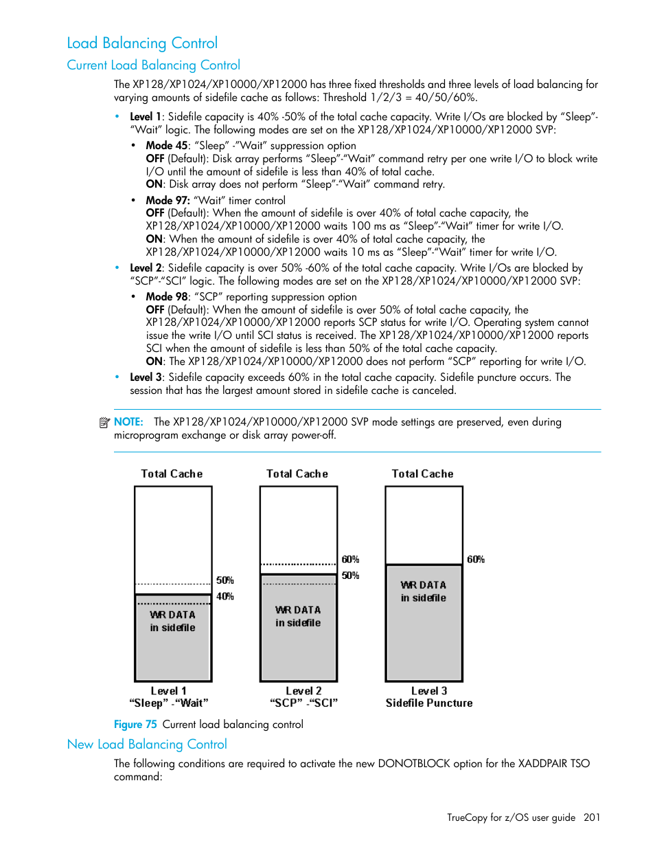 Load balancing control, Current load balancing control, Figure 75 current load balancing control | New load balancing control, 75 current load balancing control | HP StorageWorks XP Remote Web Console Software User Manual | Page 201 / 208