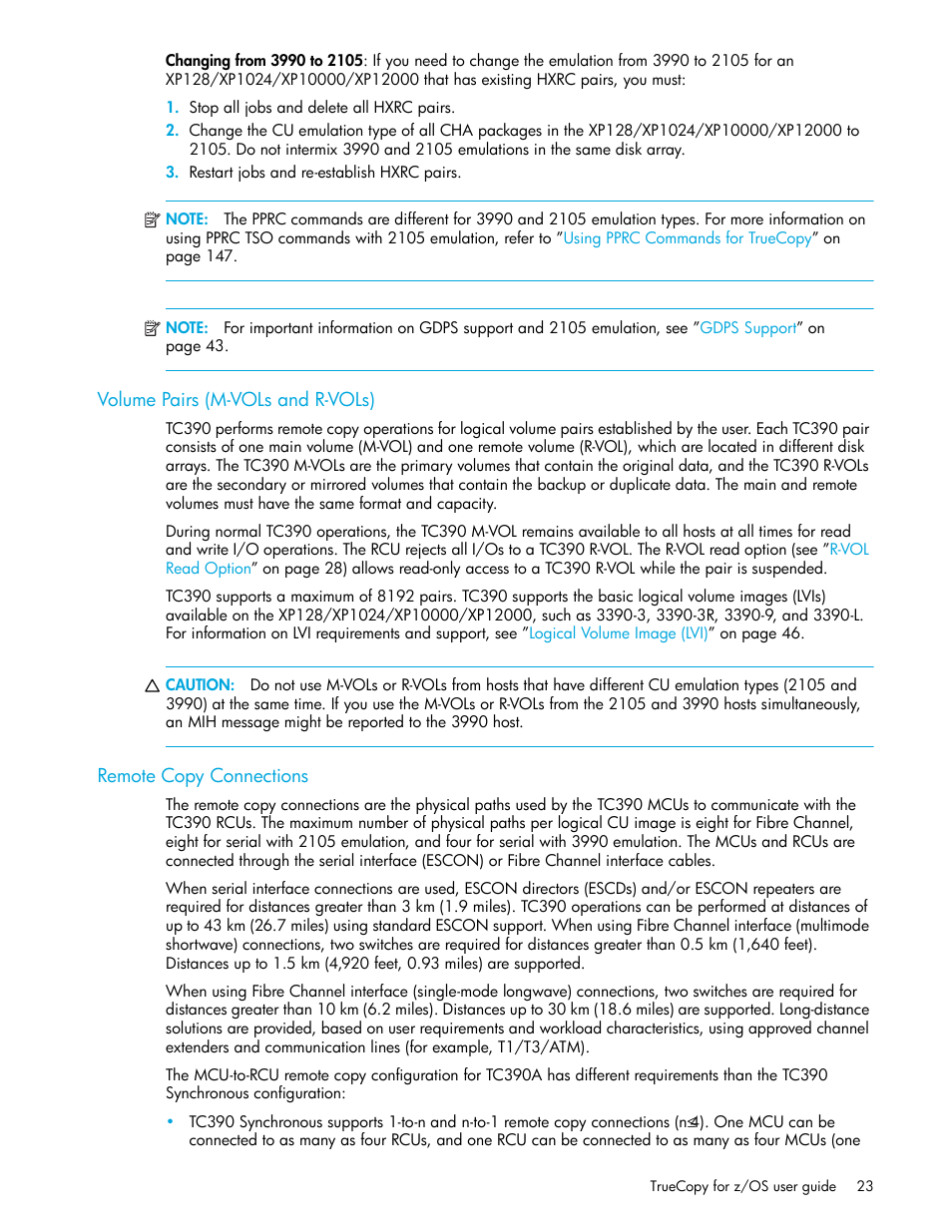 Volume pairs (m-vols and r-vols), Remote copy connections | HP StorageWorks XP Remote Web Console Software User Manual | Page 23 / 208