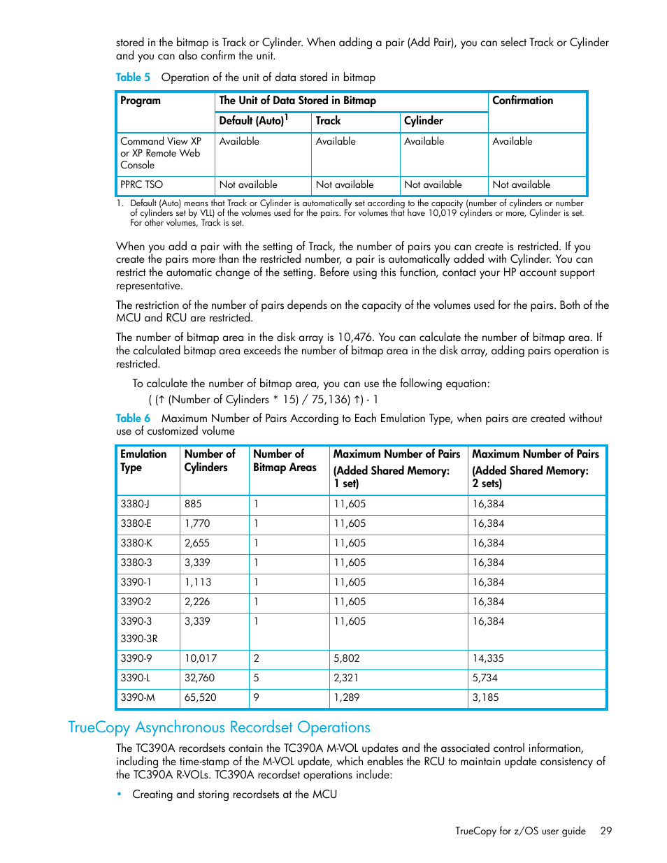 Truecopy asynchronous recordset operations, 5 operation of the unit of data stored in bitmap, Use of customized volume | Truecopy asynchronous, Recordset operations | HP StorageWorks XP Remote Web Console Software User Manual | Page 29 / 208