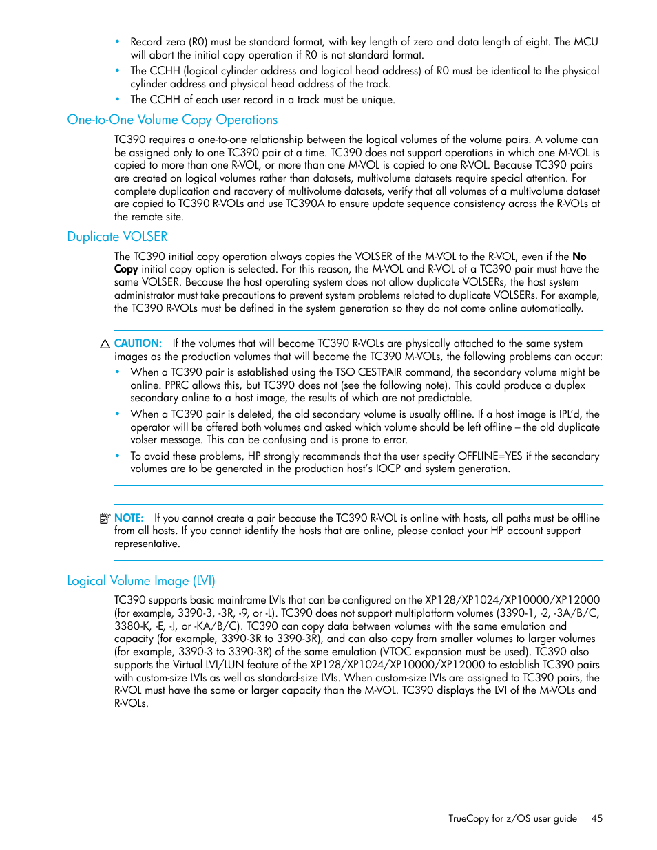 One-to-one volume copy operations, Duplicate volser, Logical volume image (lvi) | HP StorageWorks XP Remote Web Console Software User Manual | Page 45 / 208