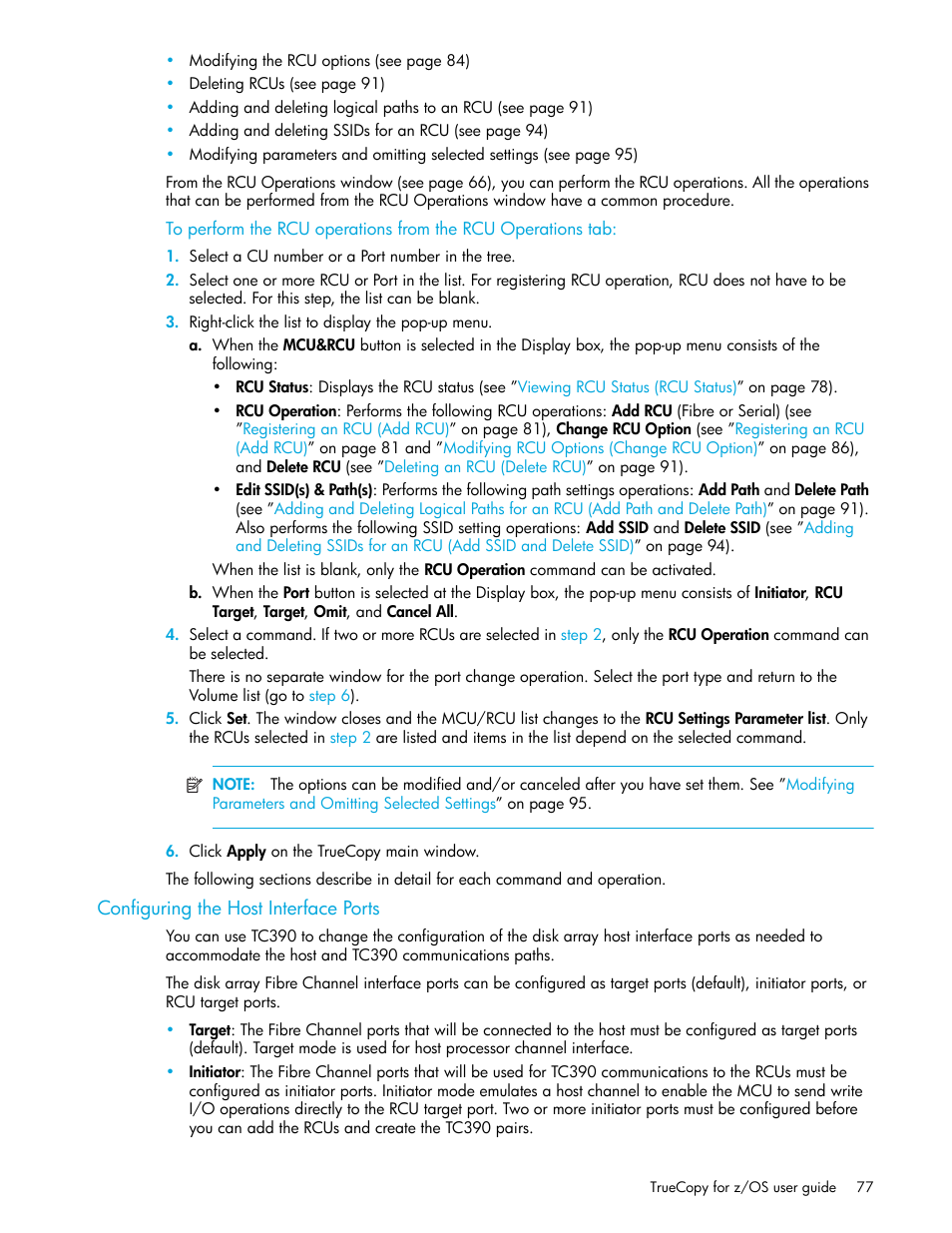 Configuring the host interface ports | HP StorageWorks XP Remote Web Console Software User Manual | Page 77 / 208