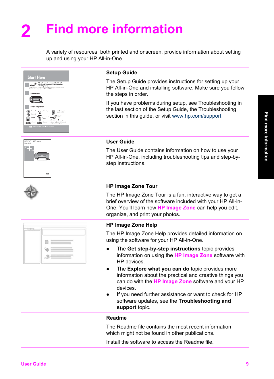 Find more information | HP PSC 1510xi All-in-One Printer User Manual | Page 12 / 96