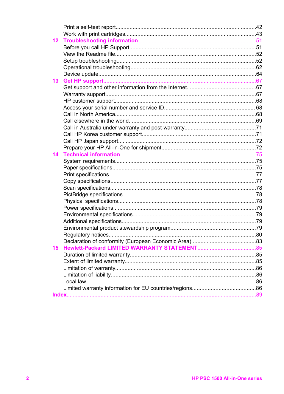 HP PSC 1510xi All-in-One Printer User Manual | Page 5 / 96