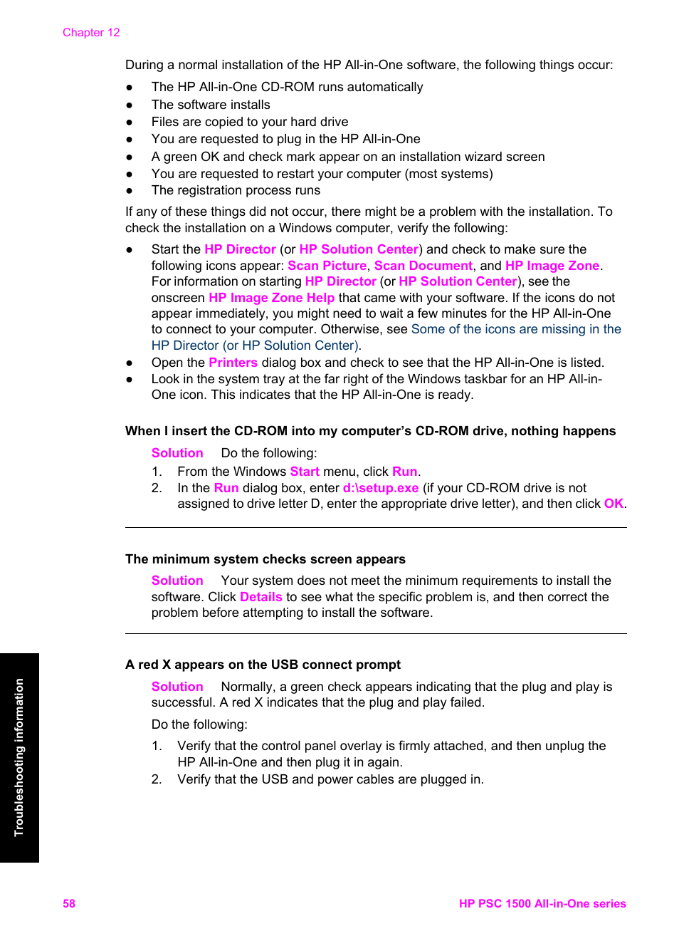 HP PSC 1510xi All-in-One Printer User Manual | Page 61 / 96
