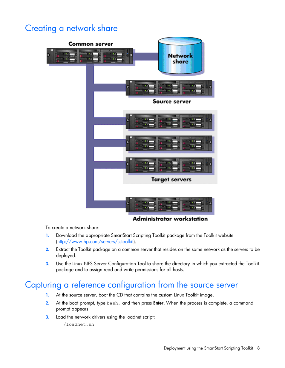 Creating a network share | HP Linux Server Management Software User Manual | Page 8 / 68