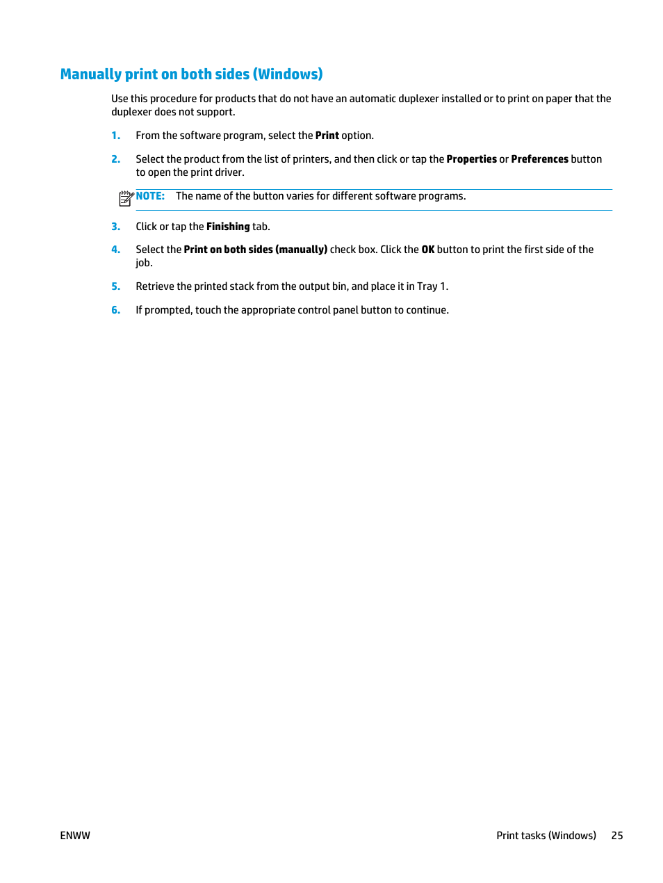 Manually print on both sides (windows) | HP Color LaserJet Pro MFP M476 series User Manual | Page 35 / 144